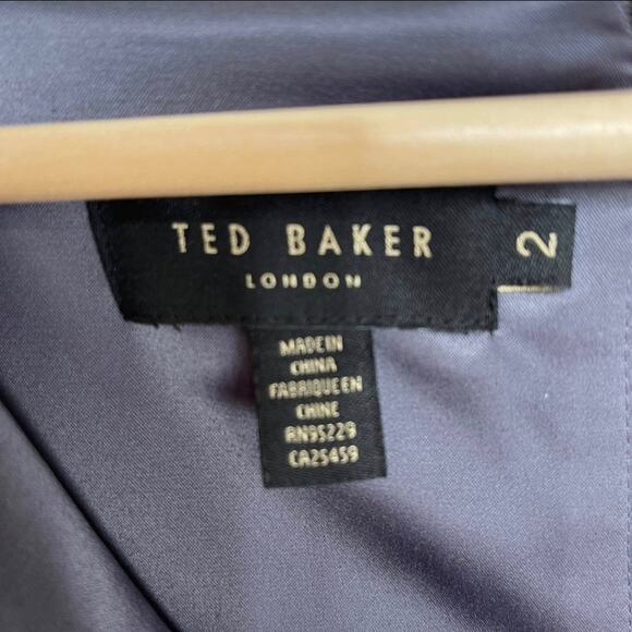 Ted Baker Gray Asymmetrical Embellished Midi Dress - Picture 4 of 4